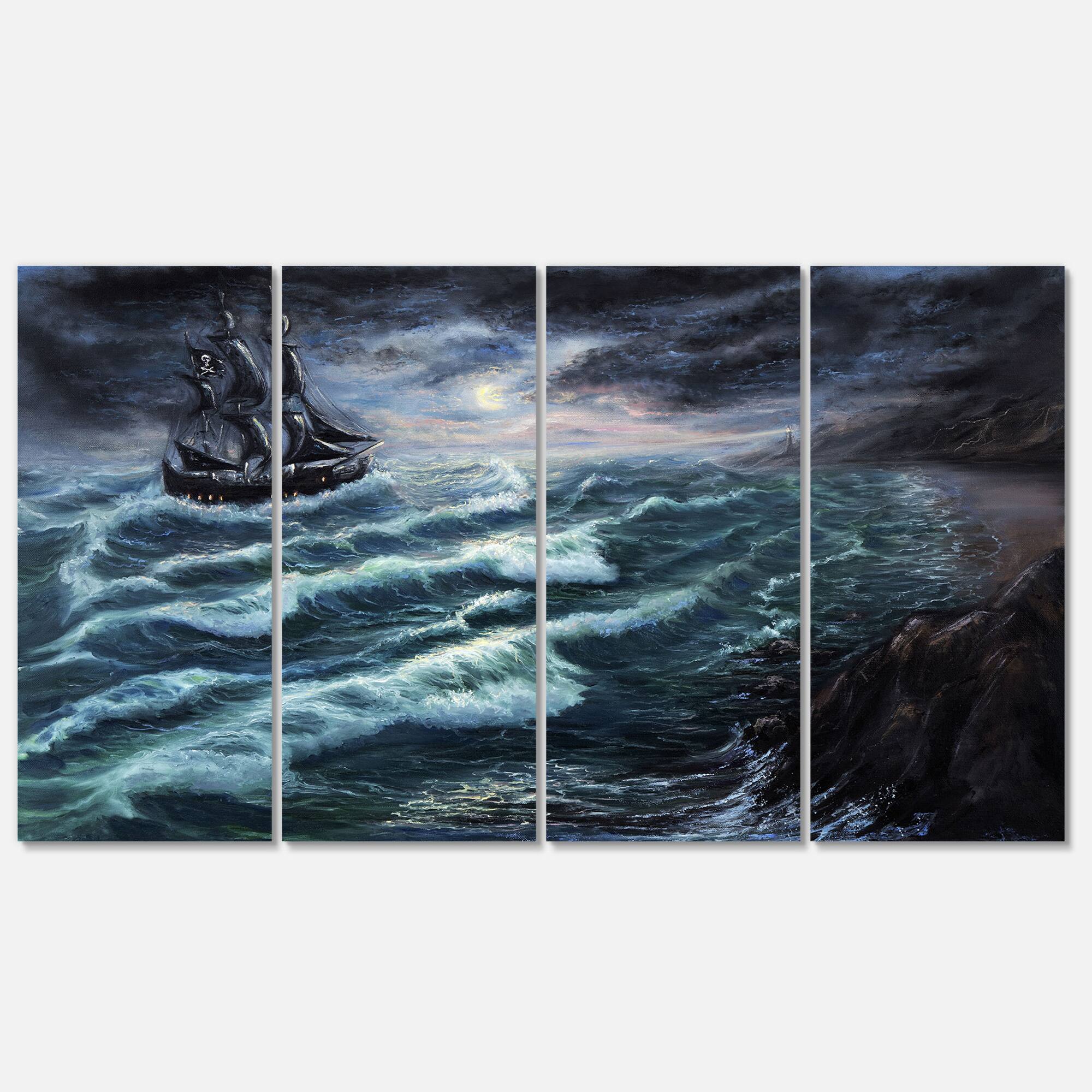 Designart - Pirate Ship Under Stormy Cloud
